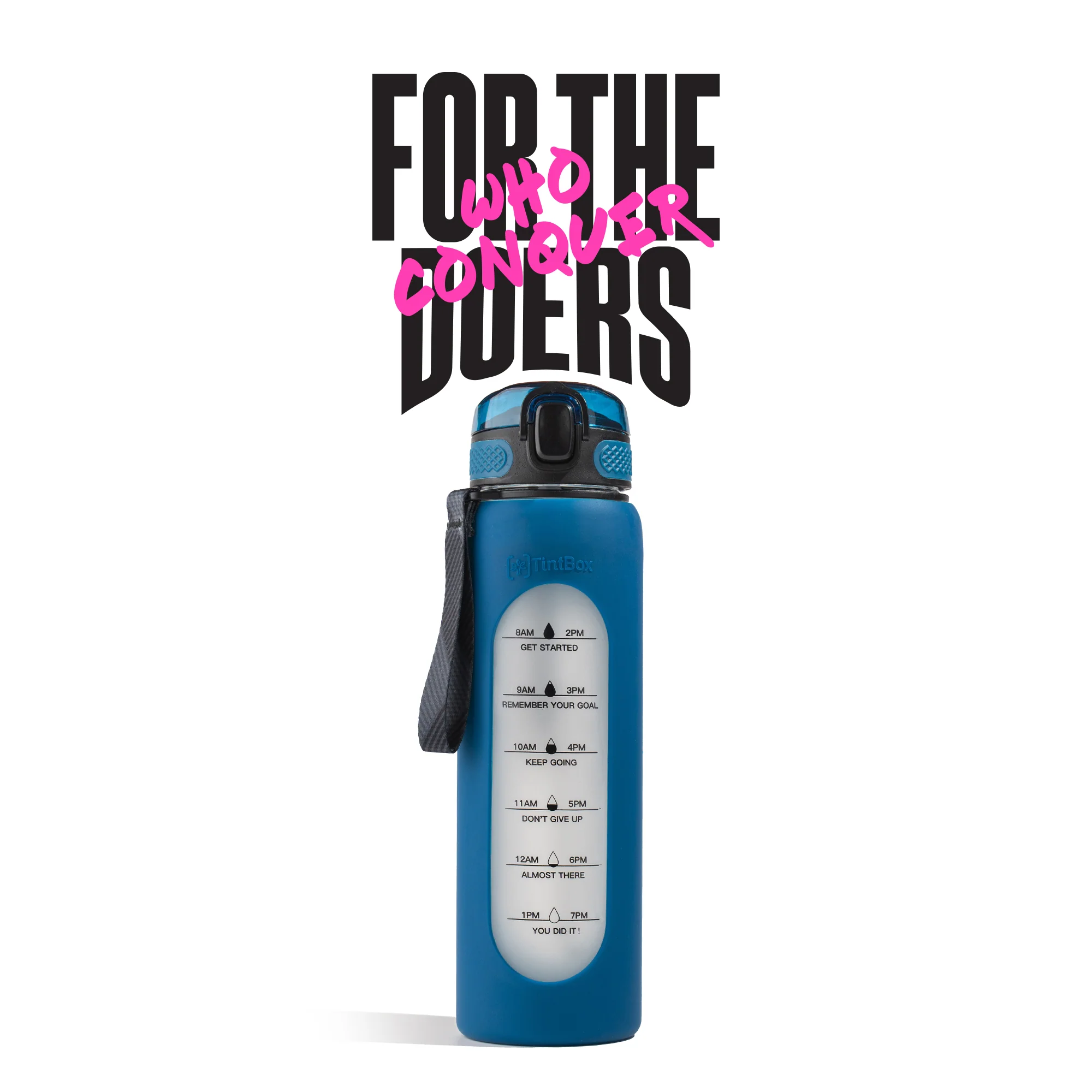 1 Litre , Motivational Glass Sipper Bottle Duo - Image 6