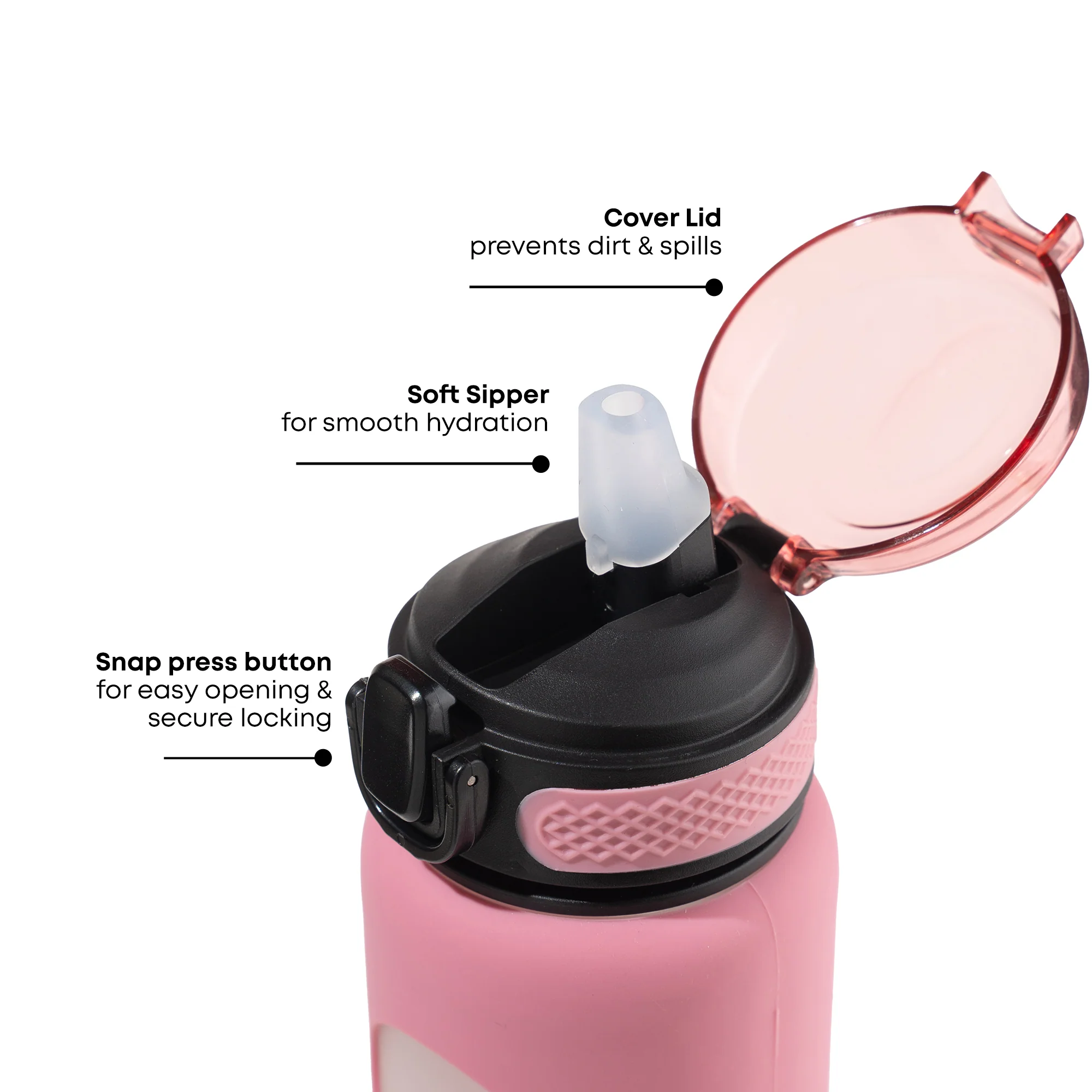 1 Litre , Motivational Glass Sipper Bottle Duo - Image 9