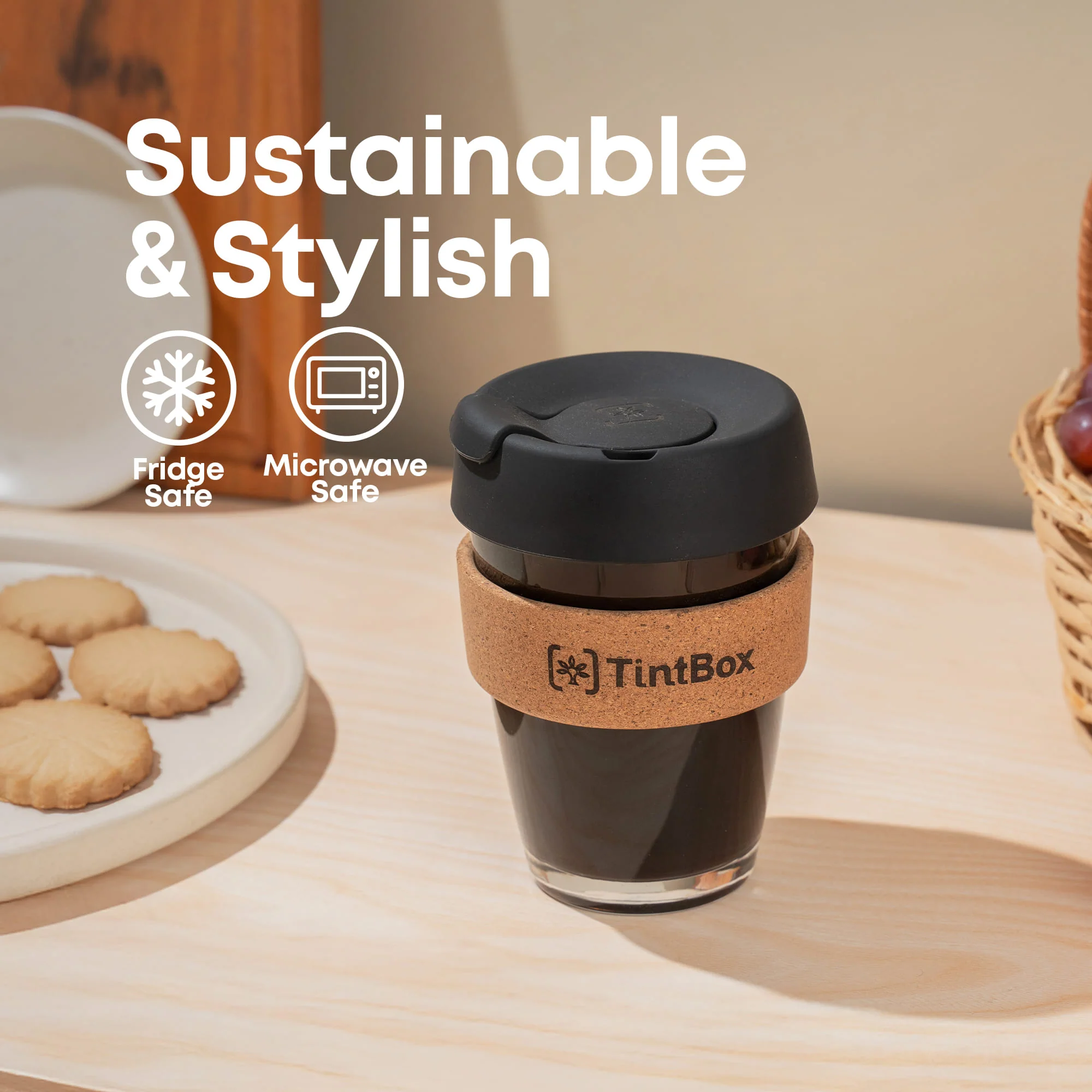 TintCup Borosilicate Glass Coffee Cup (Tumbler) 350 ml with Silicone Lid & Grip, Glass Coffee Mug with lid - Image 18