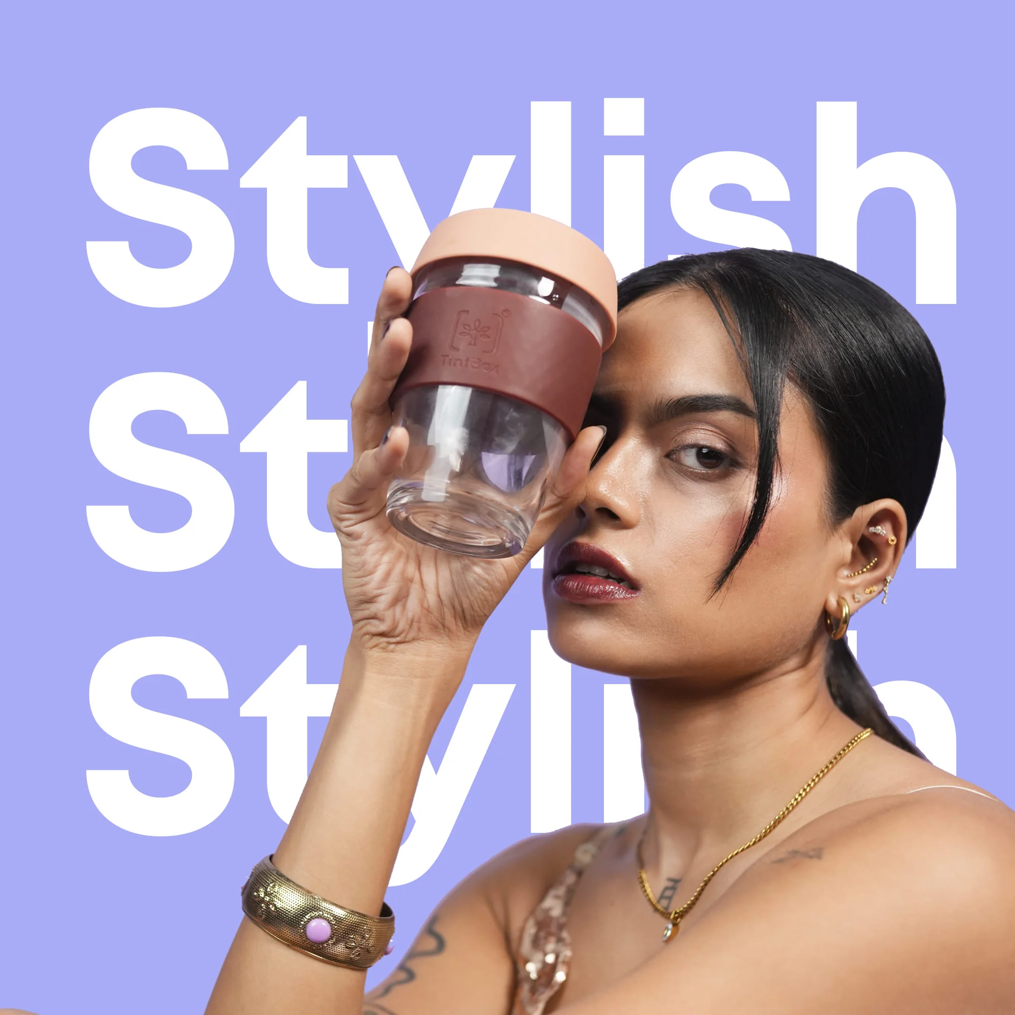 TintCup Borosilicate Glass Coffee Cup (Tumbler) 350 ml with Silicone Lid & Grip, Glass Coffee Mug with lid - Image 43