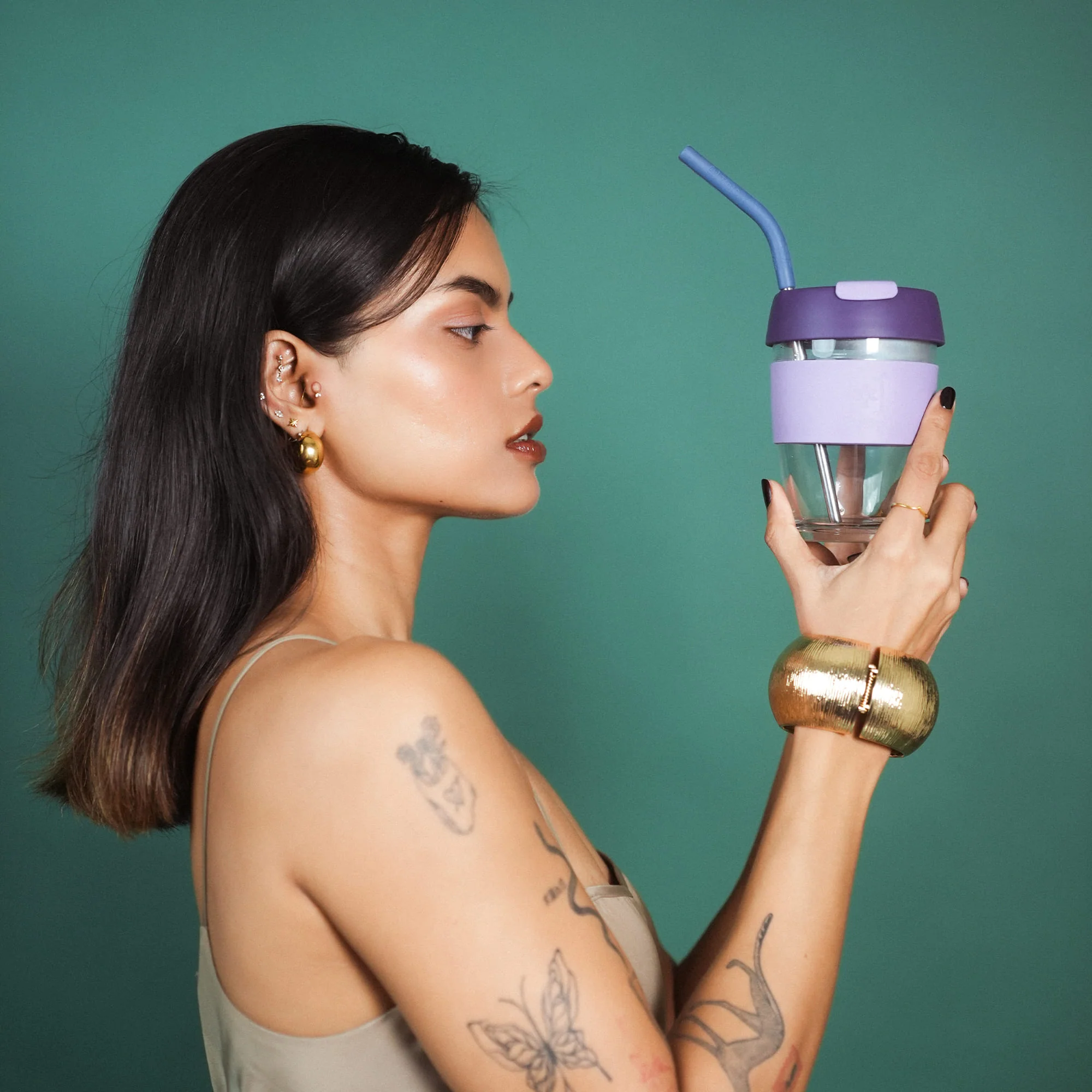 TintCup Borosilicate Glass Coffee Cup (Tumbler) 350 ml with Silicone Lid & Grip, Glass Coffee Mug with lid - Image 9