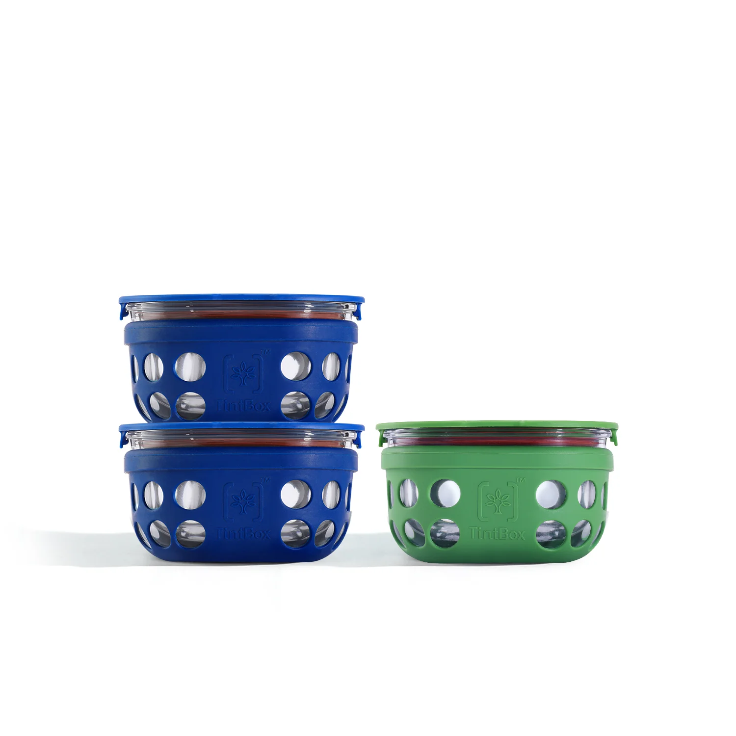 Break Resistant Borosilicate Glass Lunch Box Set of 3 (300ml x 3) with Silicone Sleeve | Microwave Safe & Leak proof Tiffin Box By TintBox - Image 7