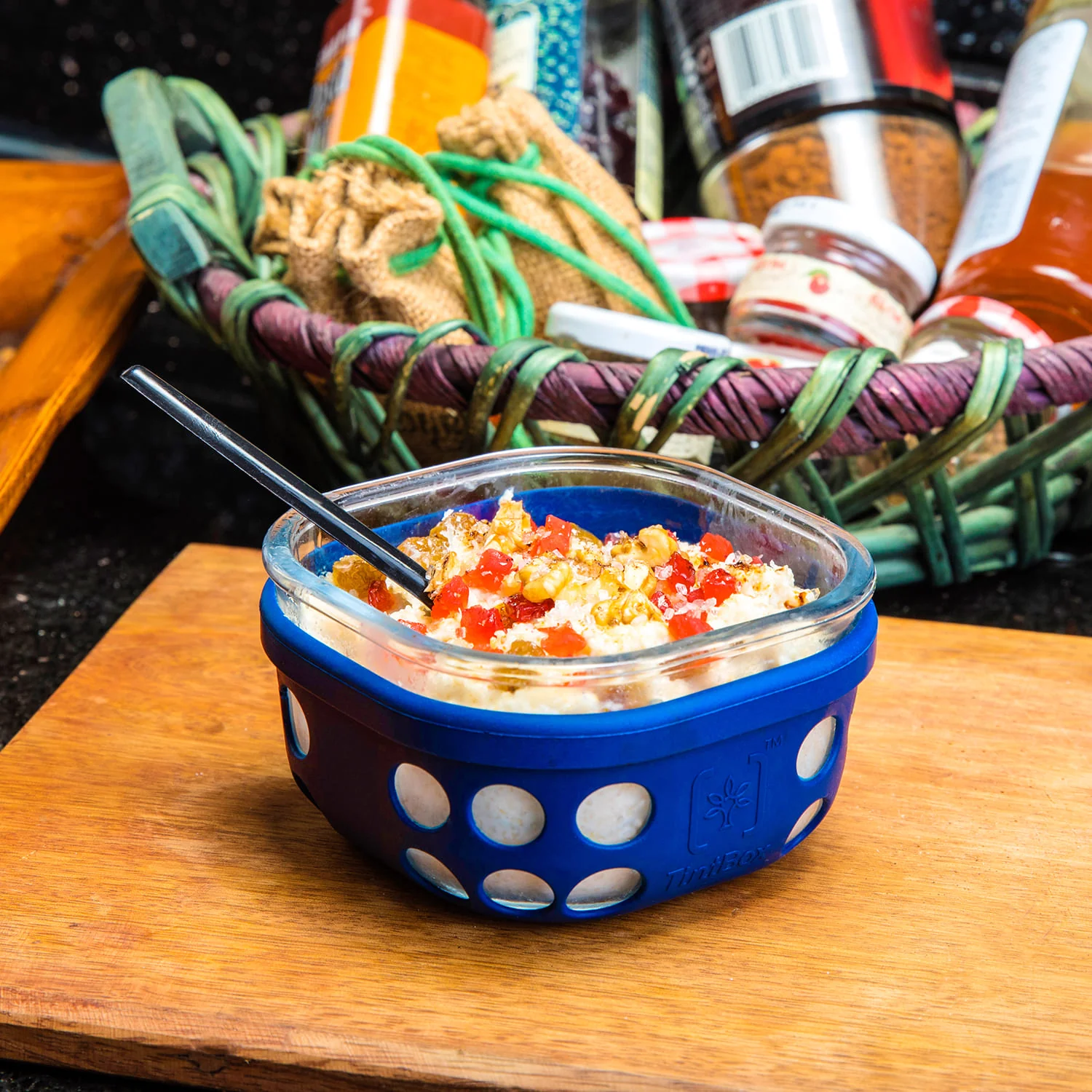 Borosilicate Glass Lunch Box with Silicone Sleeve, 300 ml - Image 3