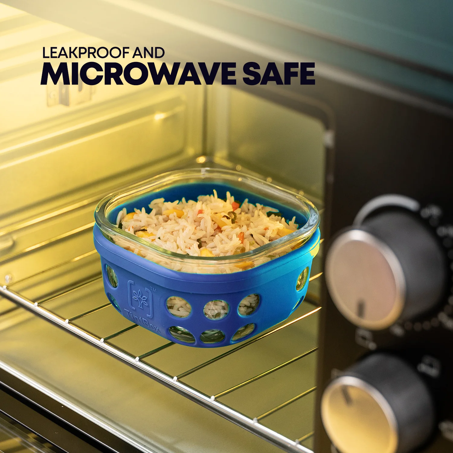 Break Resistant Borosilicate Glass Lunch Box Set of 3 (300ml x 3) with Silicone Sleeve | Microwave Safe & Leak proof Tiffin Box By TintBox - Image 16