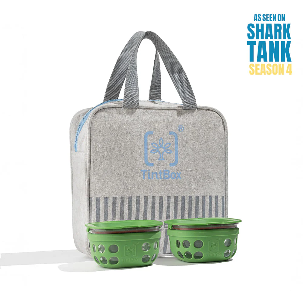 Borosilicate Glass Lunch Box Set of 2 (300ml x 2) with Silicone Sleeve with Canvas Lunch Bag | Microwave Safe & Leak proof Tiffin Box By TintBox - Image 7