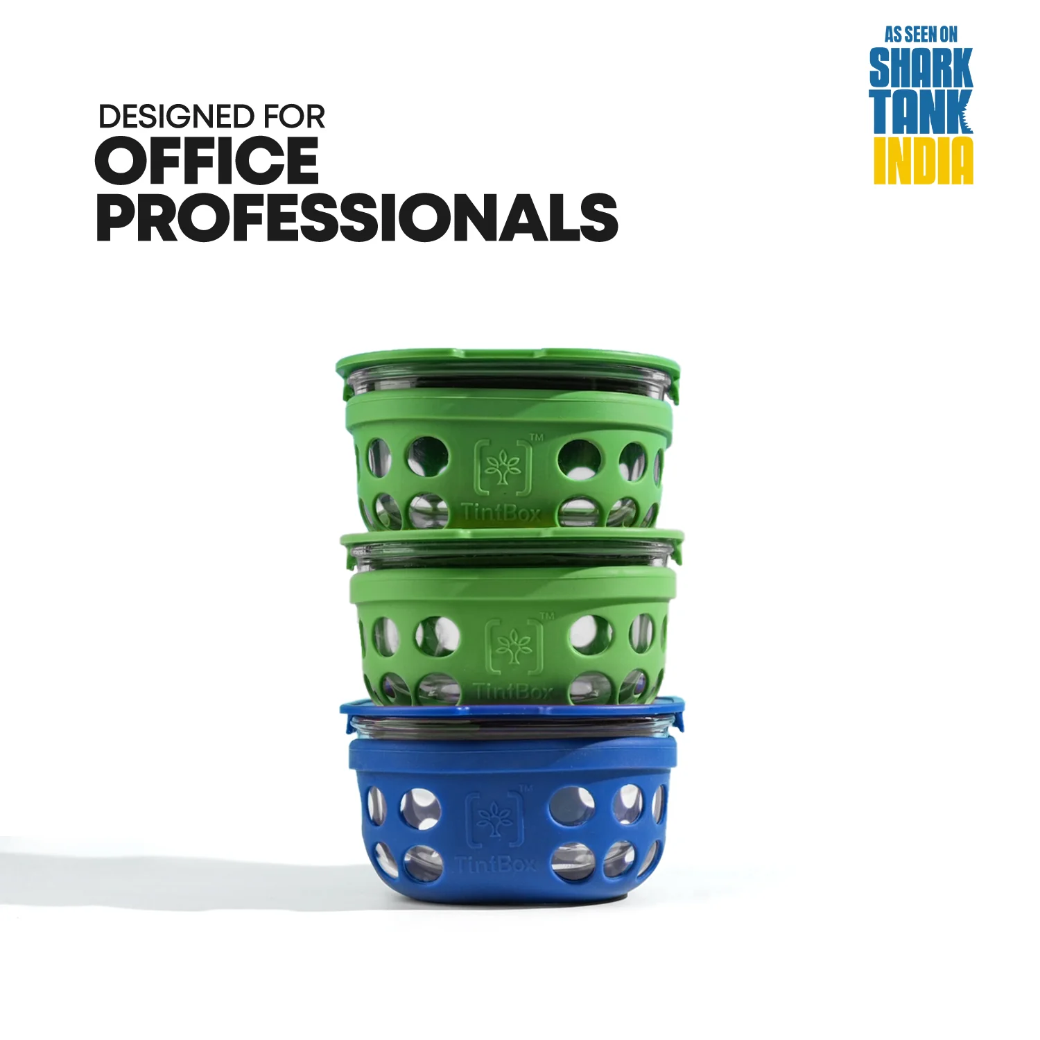 Break Resistant Borosilicate Glass Lunch Box Set of 3 (300ml x 3) with Silicone Sleeve | Microwave Safe & Leak proof Tiffin Box By TintBox - Image 20