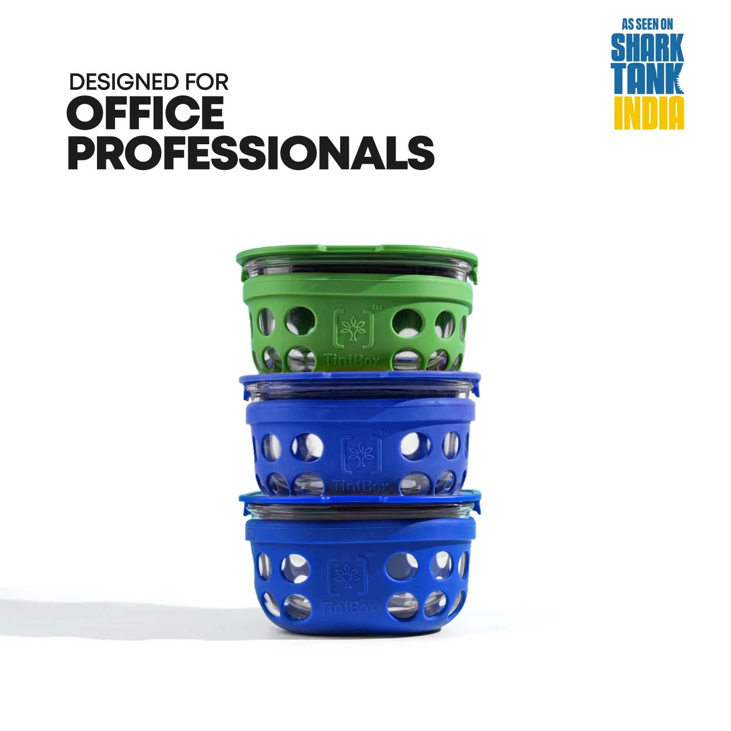 Break Resistant Borosilicate Glass Lunch Box Set of 3 (300ml x 3) with Silicone Sleeve | Microwave Safe & Leak proof Tiffin Box By TintBox - Image 8