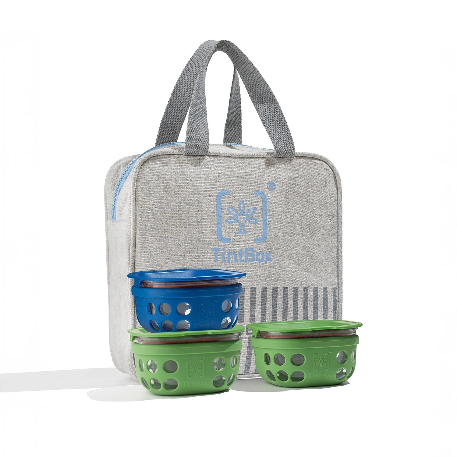 Borosilicate Glass Lunch Box Set of 3 (300ml x 3) with Silicone Sleeve with Canvas Lunch Bag | Microwave Safe & Leak proof Tiffin Box By TintBox - Image 9