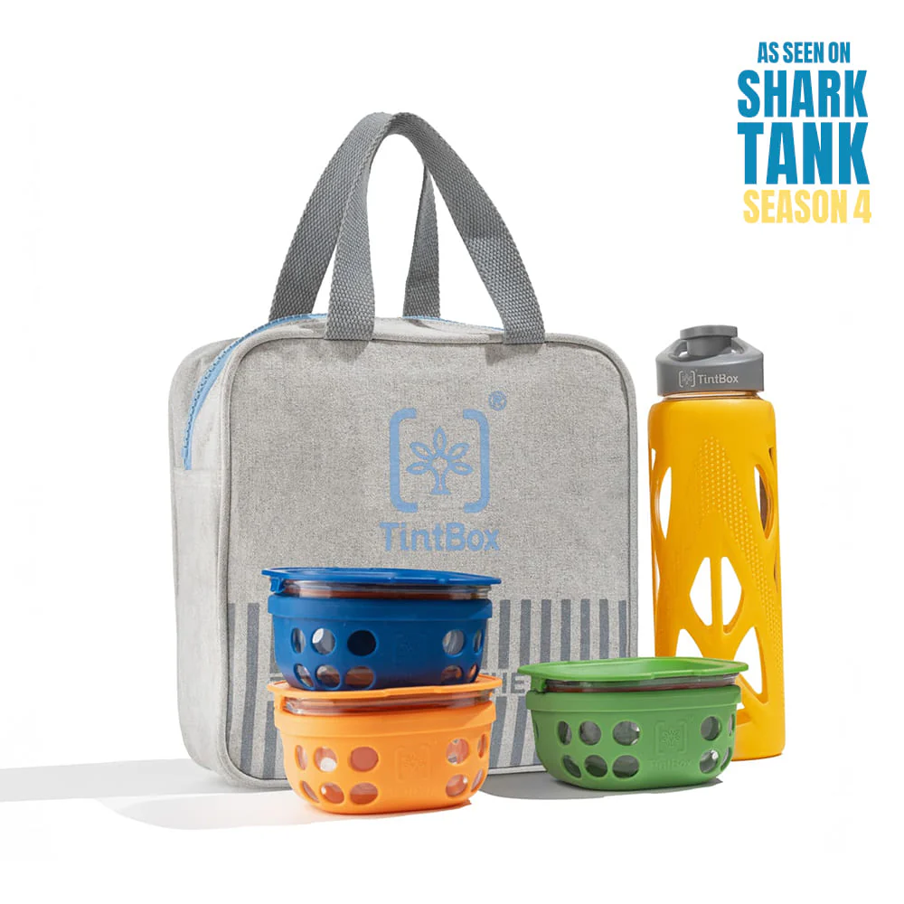 Set of 3 Borosilicate Glass Lunch Boxes(300 ml) with Bag & Bottle (750 ml) - Image 18