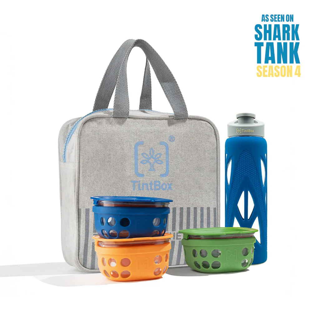 Set of 3 Borosilicate Glass Lunch Boxes(300 ml) with Bag & Bottle (750 ml) - Image 26