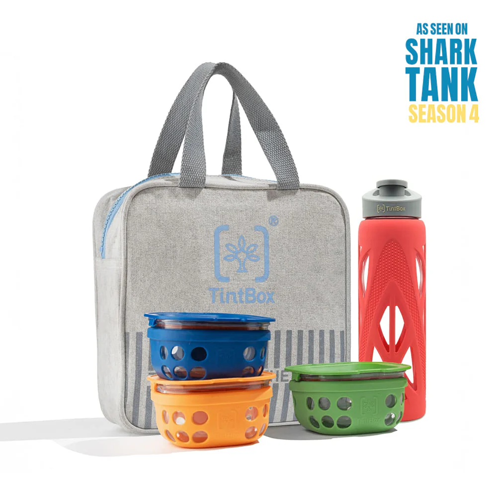 Set of 3 Borosilicate Glass Lunch Boxes(300 ml) with Bag & Bottle (750 ml) - Image 6