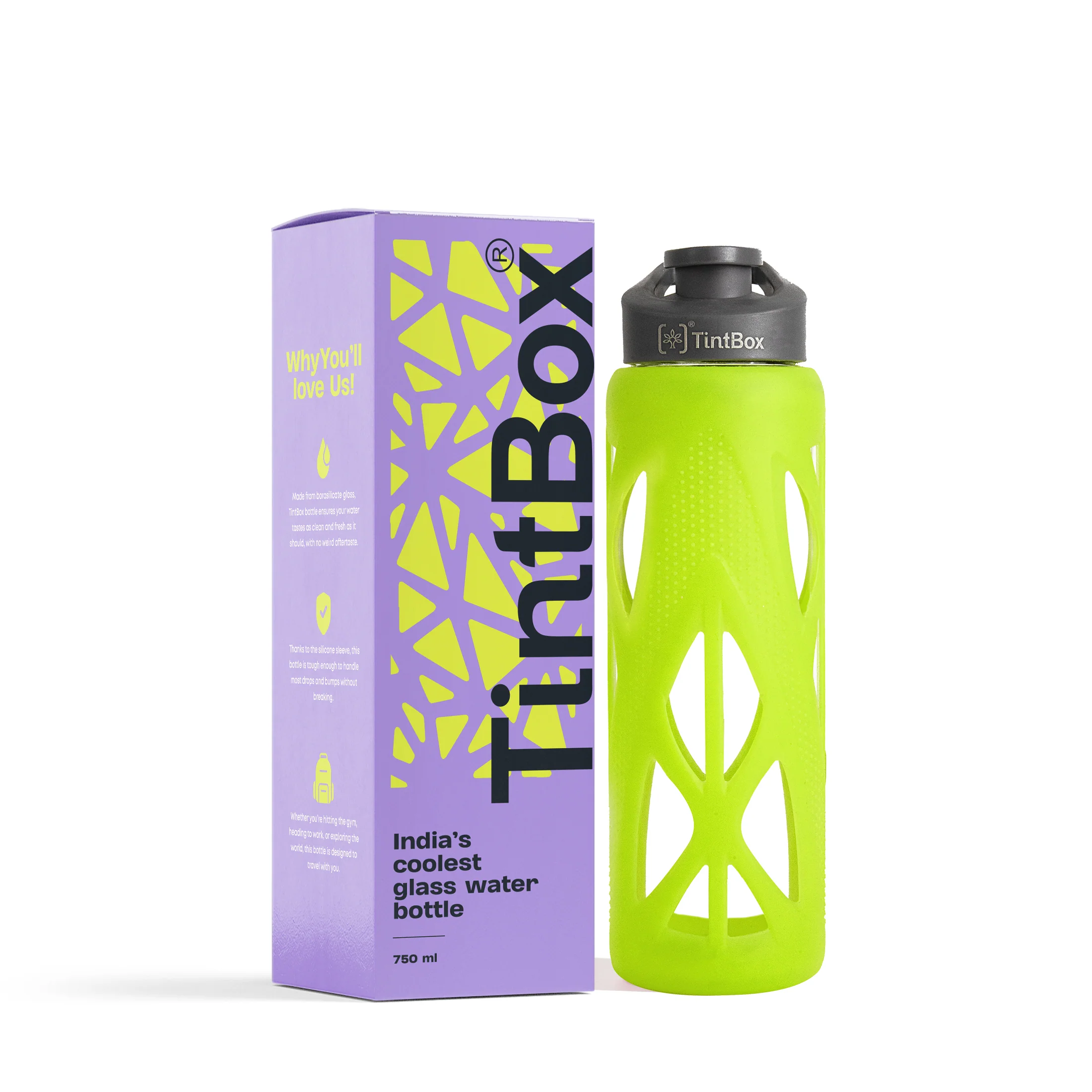 Borosilicate glass water bottle with cover (Silicone Sleeve) 750ml for Fridge, Office, Gym & Home - Image 10