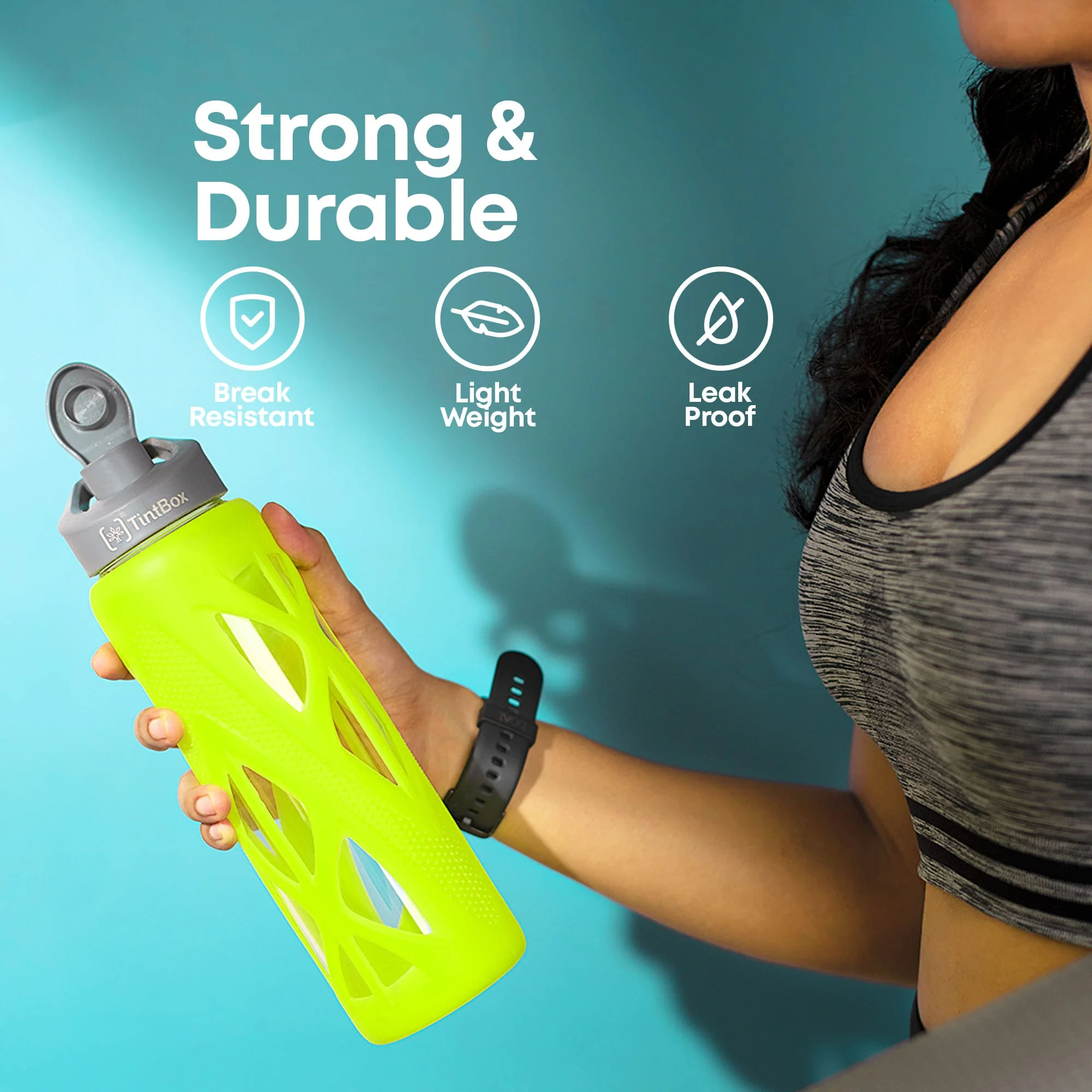 Borosilicate glass water bottle with cover (Silicone Sleeve) 750ml for Fridge, Office, Gym & Home - Image 14