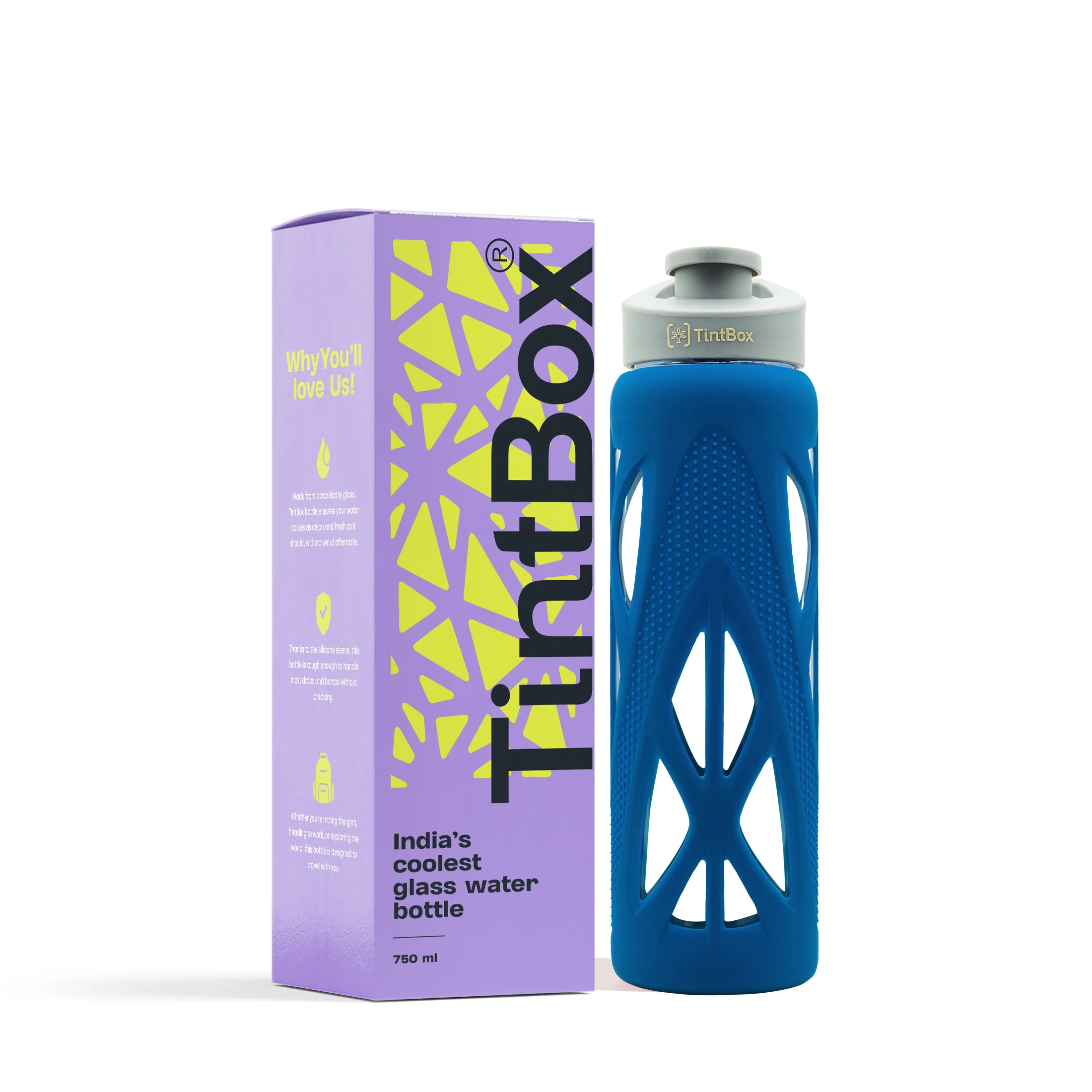 Borosilicate glass water bottle with cover (Silicone Sleeve) 750ml for Fridge, Office, Gym & Home - Image 19