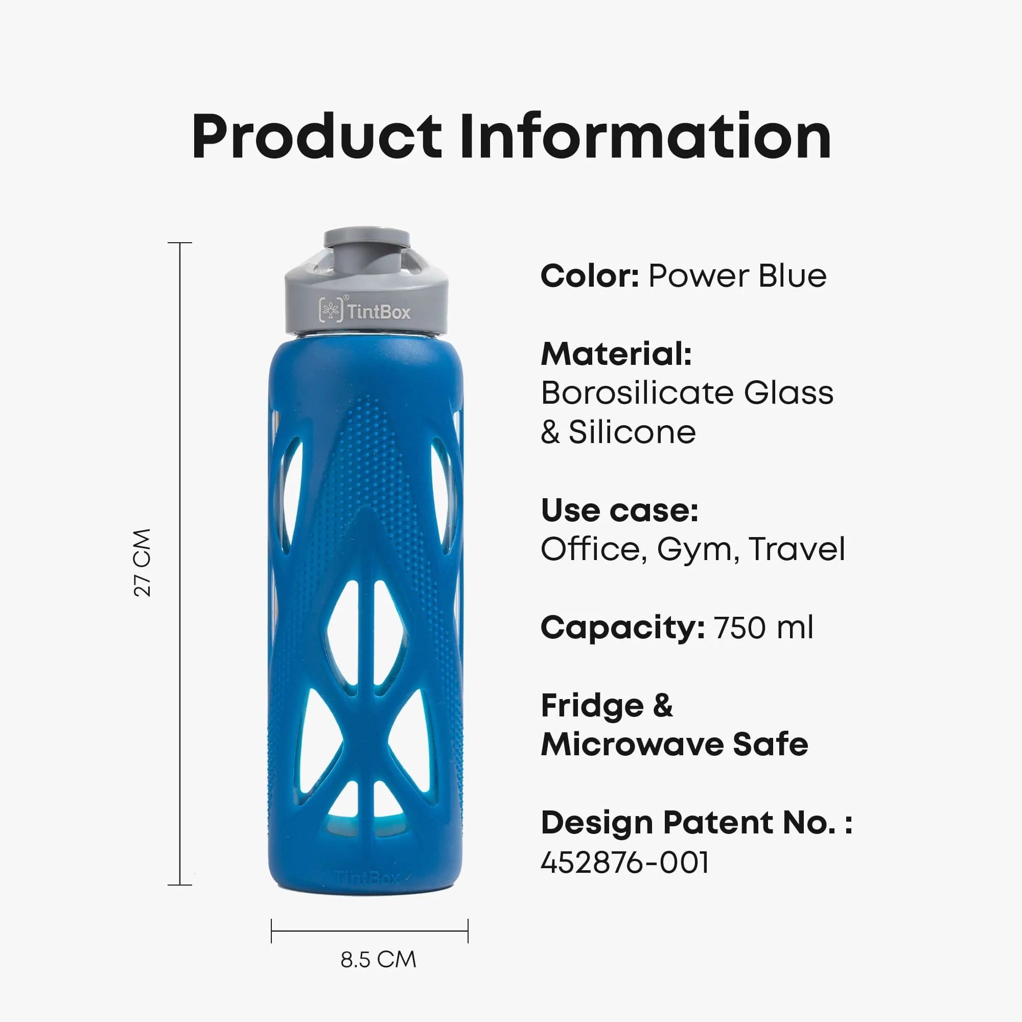 Borosilicate glass water bottle with cover (Silicone Sleeve) 750ml for Fridge, Office, Gym & Home - Image 20