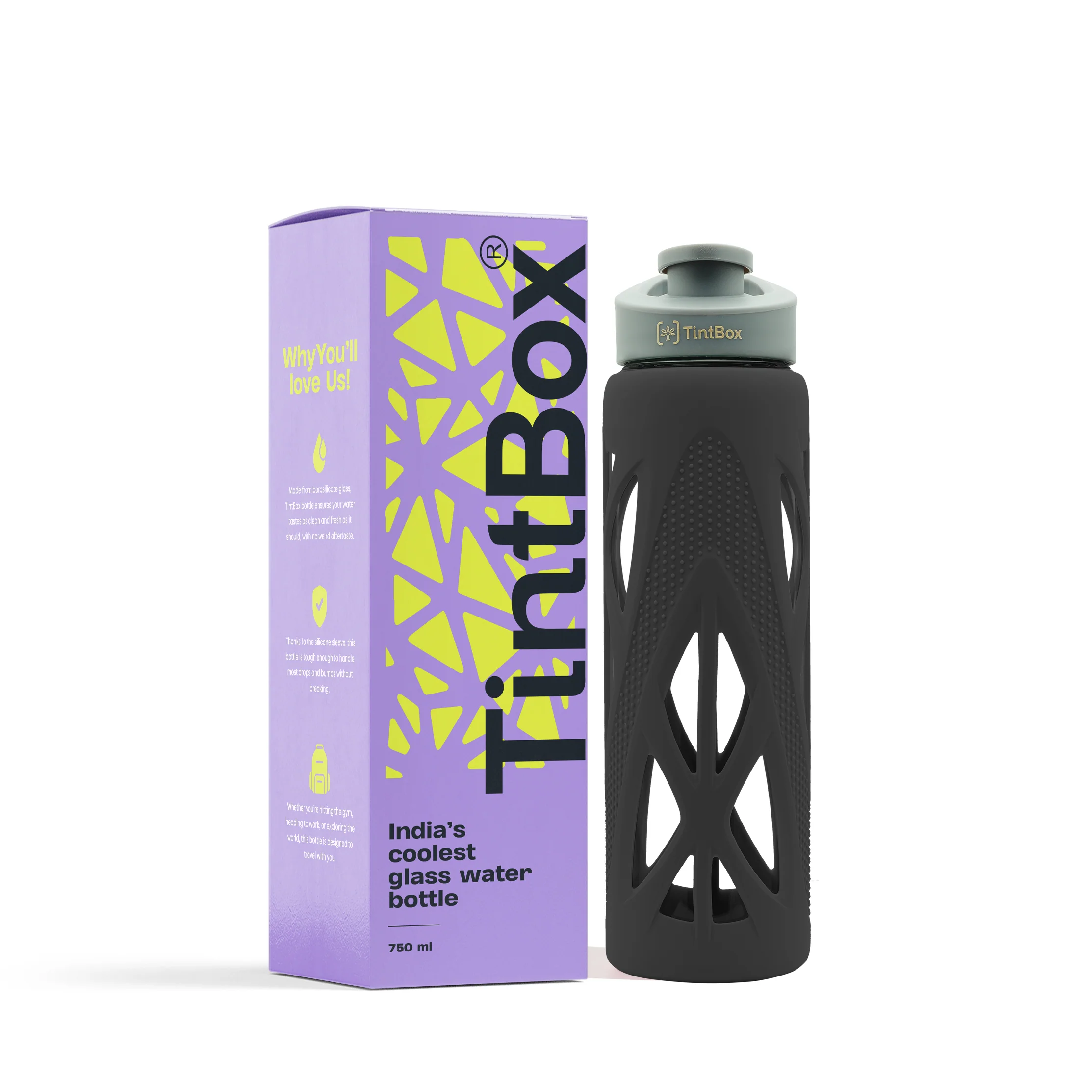 Borosilicate glass water bottle with cover (Silicone Sleeve) 750ml for Fridge, Office, Gym & Home - Image 28