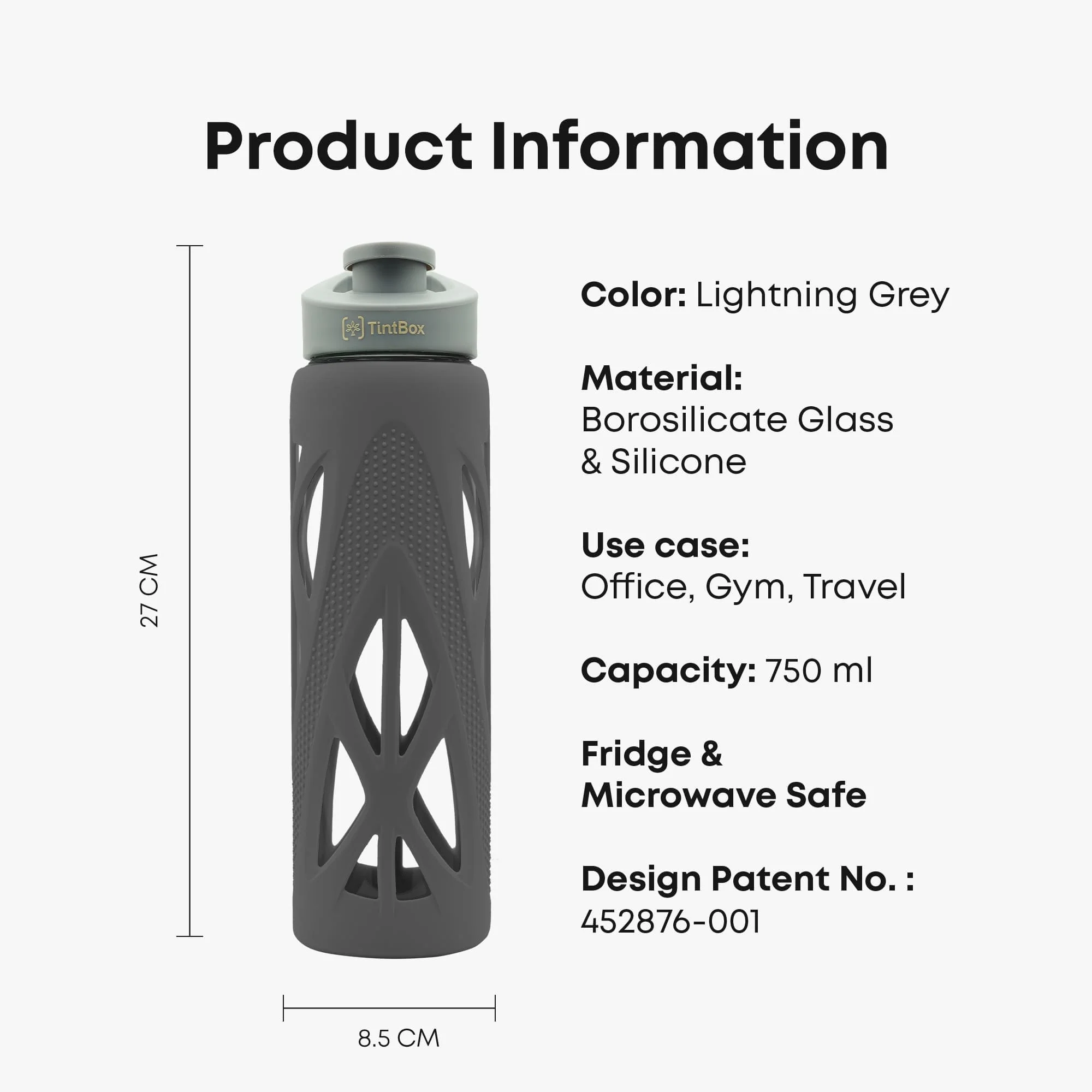Borosilicate glass water bottle with cover (Silicone Sleeve) 750ml for Fridge, Office, Gym & Home - Image 29