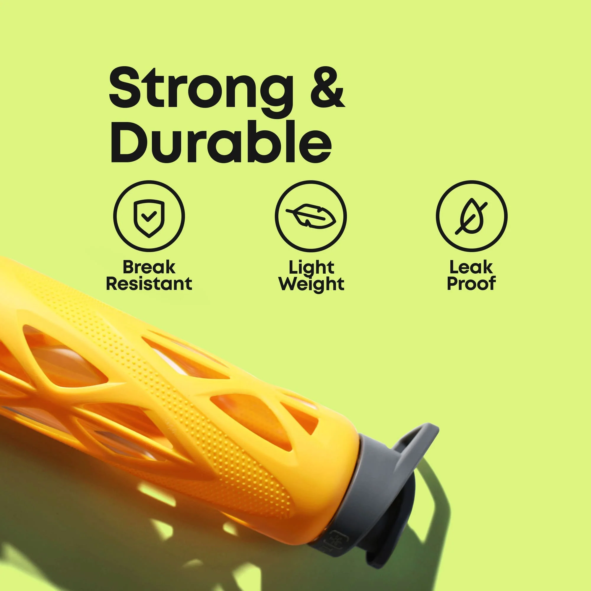 Borosilicate glass water bottle with cover (Silicone Sleeve) 750ml for Fridge, Office, Gym & Home - Image 49