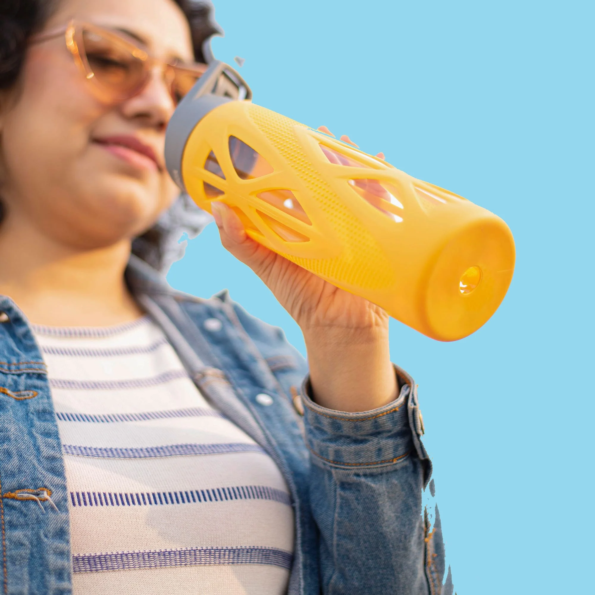 Borosilicate glass water bottle with cover (Silicone Sleeve) 750ml for Fridge, Office, Gym & Home - Image 50