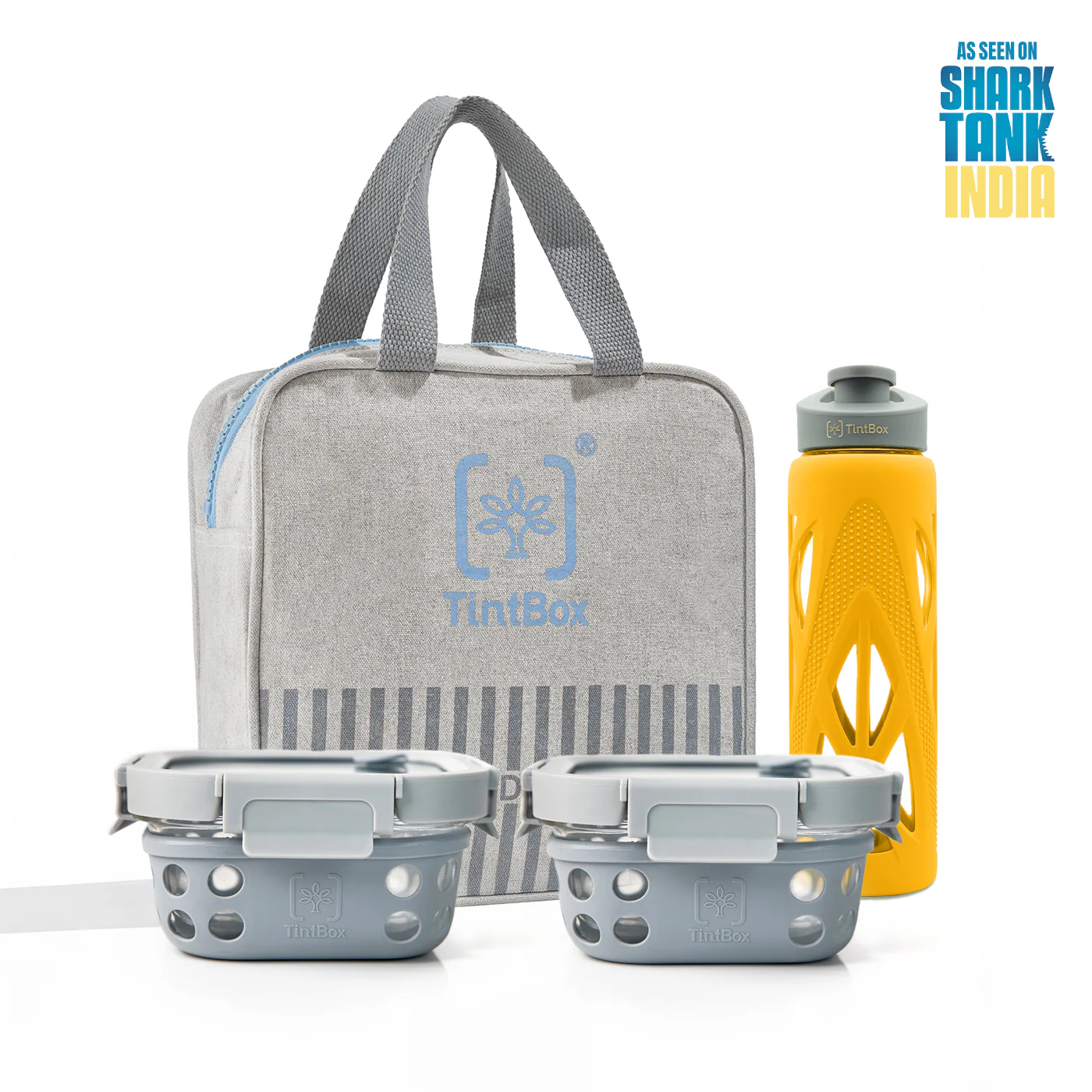 Set of 2 Grey GlassUp ( 500ml ) Lunch Box with Bag & Bottle - Image 11