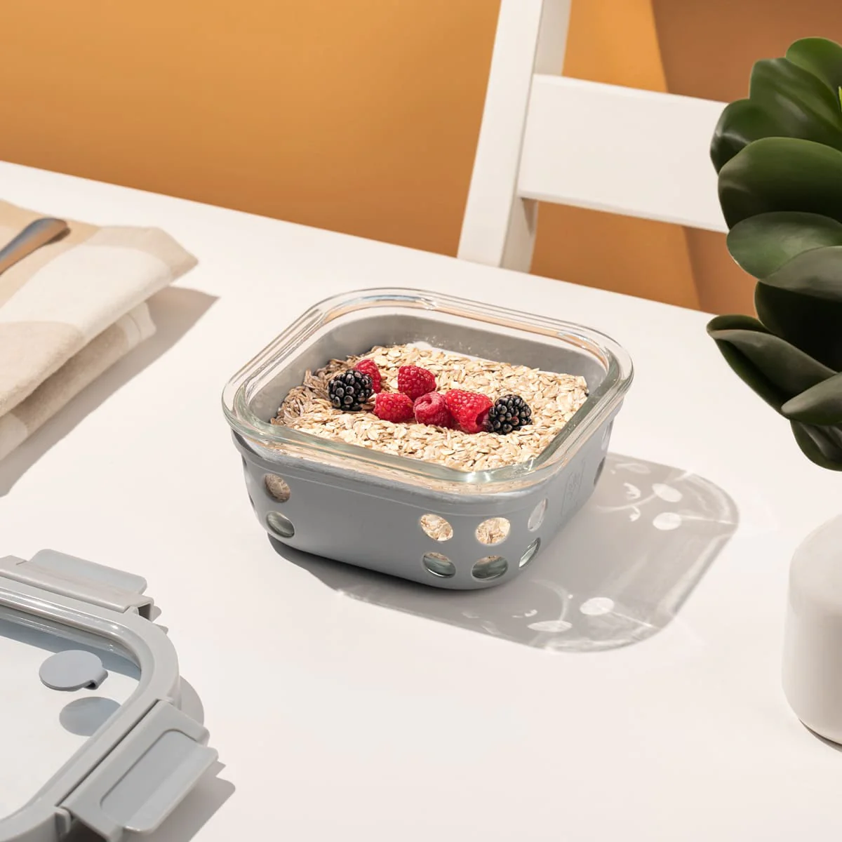 Glass Up Borosilicate Glass Lunch Box Set of 2 (500ml x 2) with Silicone Sleeve | Microwave Safe & Leak proof Tiffin Box By TintBox - Image 18