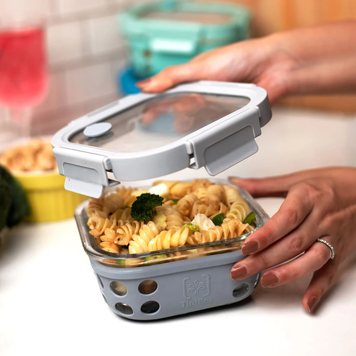 GlassUp 500 ml Borosilicate Glass Lunch Box with Glass Lid & Silicone Sleeve - Image 16