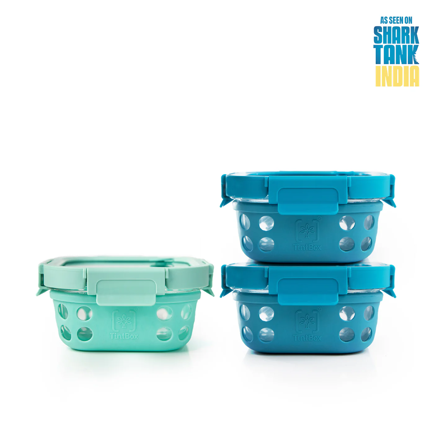 Glass Up Borosilicate Glass Lunch Box Set of 3 (500ml x 3) with Silicone Sleeve | Microwave Safe & Leak proof Tiffin Box By TintBox - Image 21