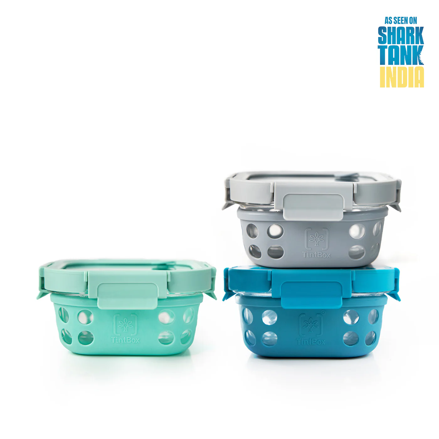 Glass Up Borosilicate Glass Lunch Box Set of 3 (500ml x 3) with Silicone Sleeve | Microwave Safe & Leak proof Tiffin Box By TintBox - Image 6